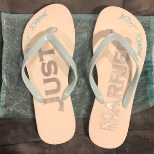 Betsey Johnson “Just Married” Wedding Flip Flops!